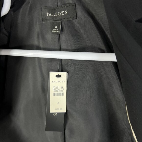 Talbots NWT Womens 8 Black Two Piece Suit Set Blazer Pants Career Wear MSRP $318 - Picture 7 of 16